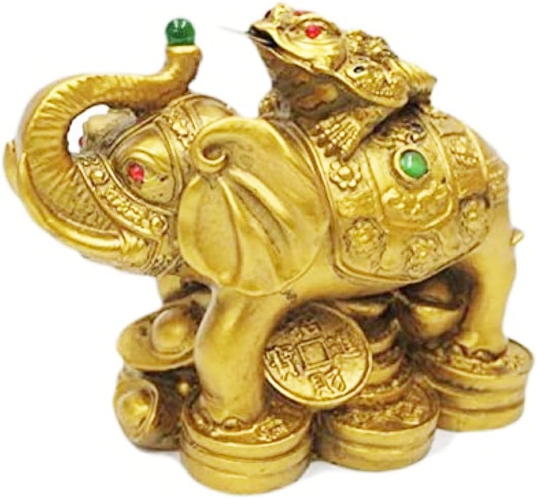 Money vastu Fengshui Collection Resin Feng Shui Money Frog On Elephant