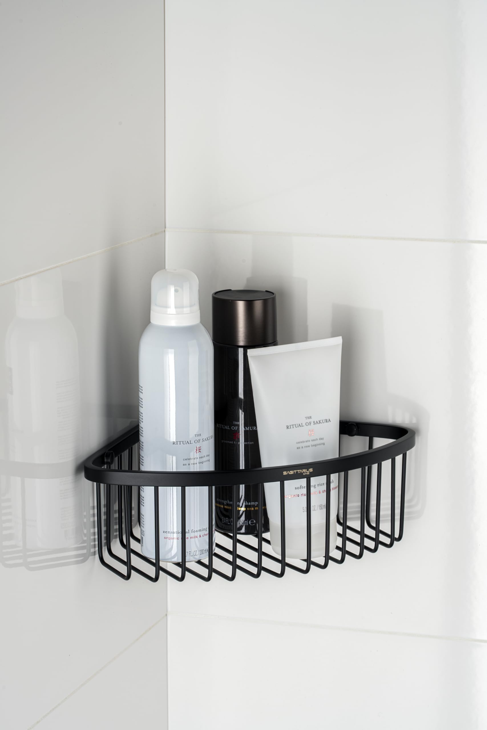 Portaoggetti Angolare Per Doccia In Acciaio Inox SUS 304 Lucidato, 20x20x8 Cm, Cromo - Foto 4