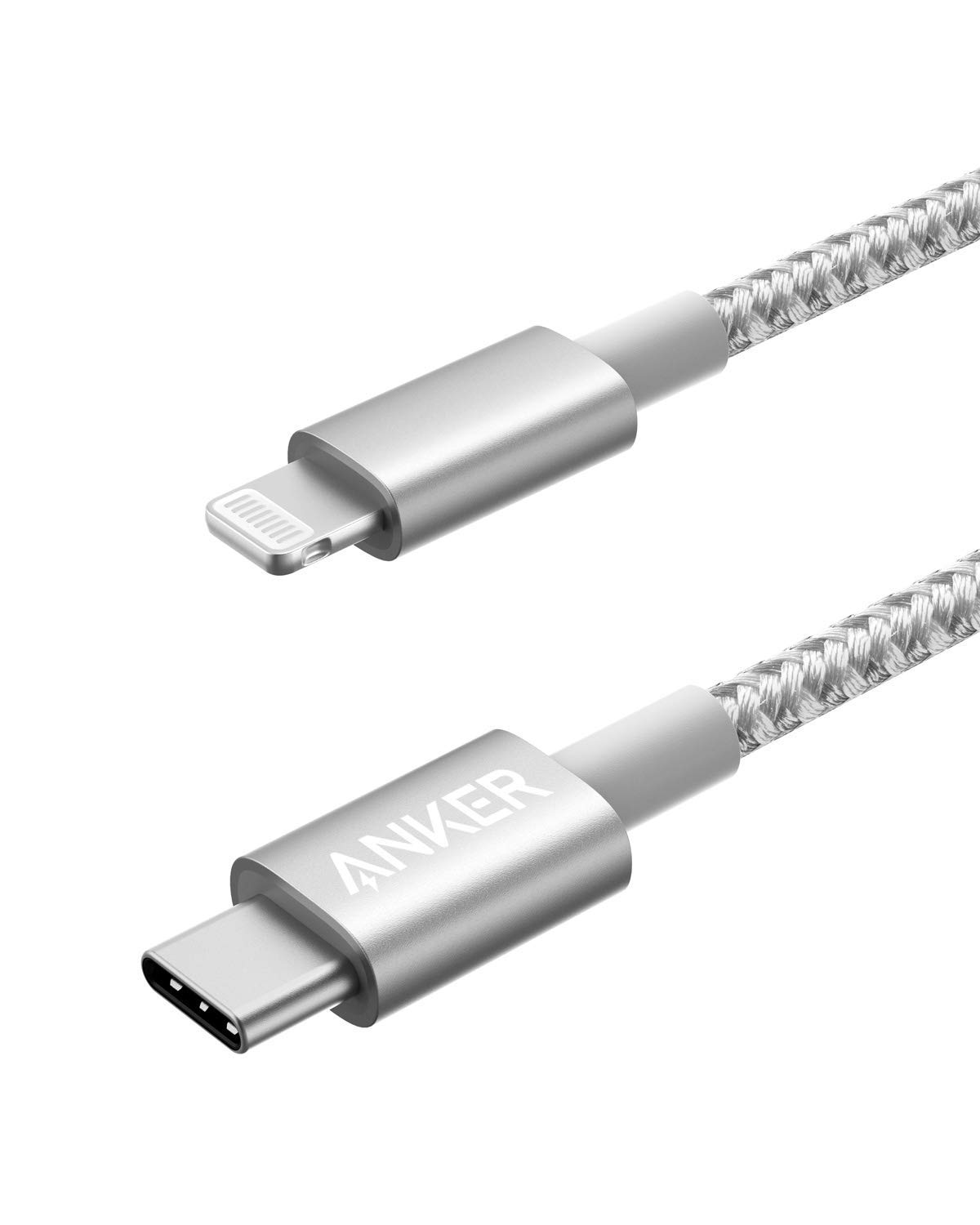 USB C to Lightning Cable, Anker New Nylon USB-C to Lightning Charging Cord for [3.3ft MFi Certified] for iPhone 11 Pro/X/XS/XR / 8 Plus/AirPods Pro, Supports Power Delivery(Silver) (B07XYYCXJW) Amazon Price History, Amazon Price Tracker