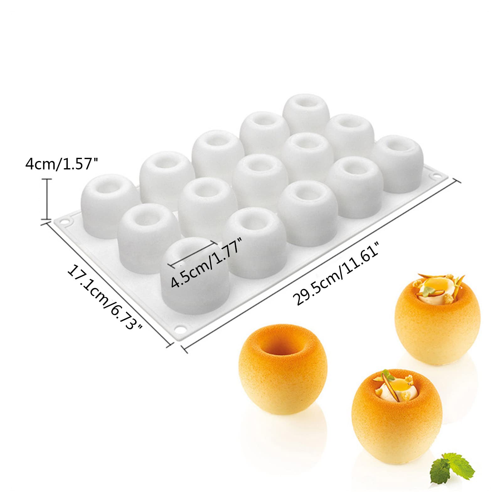 Moldes para polos， Molde de silicona redondo de 15 cavidades for mousse de chocolate, helado, postres, repostería y decoración.