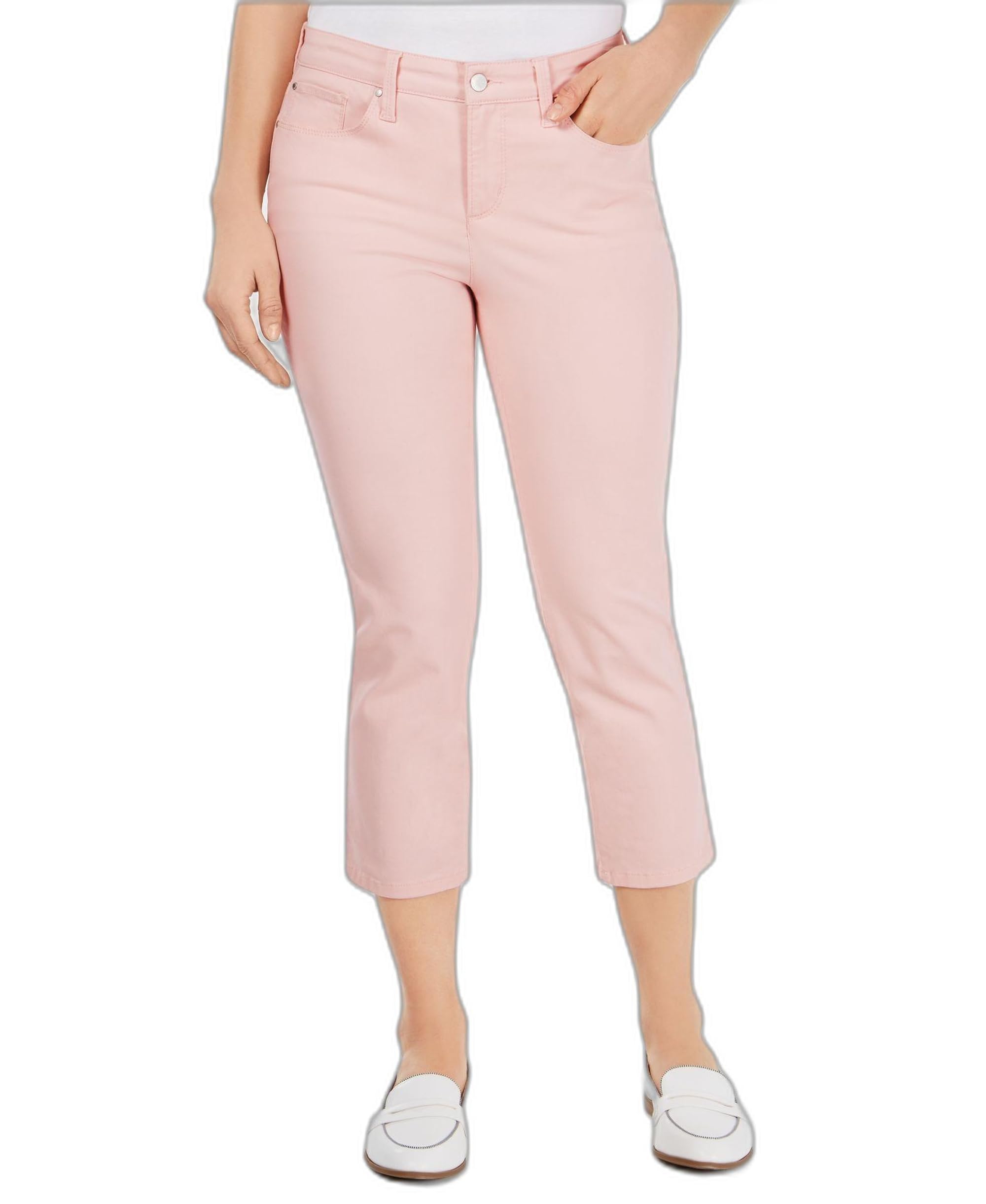 Charter Club Women's Tummy Control Bristol Capri Jeans Pink Size 6