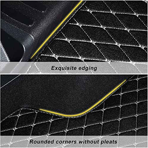 Custom Car Cargo Mat Car Boot Liner Waterproof Anti-Slip All Weather Protection Leather Material, Compatible With 95% Car Model Trunk Carpet Liners (Black Red) #TOP4