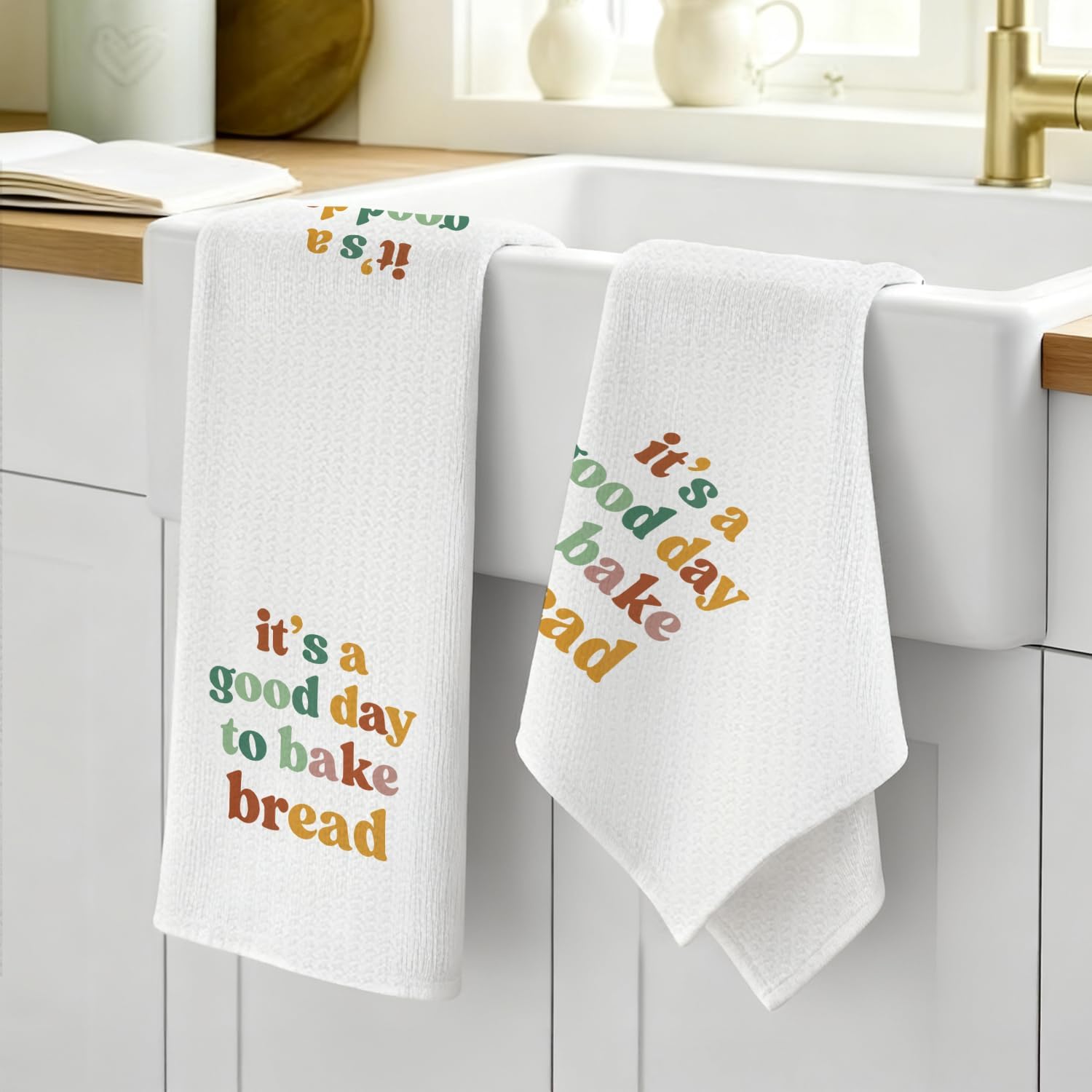 Bread Baking Gifts Kitchen Dish Towels, Gifts for Baking Lovers Bakers, Boho It's a Good Day to Bake Bread Decorative Hand Tea Towels for Kitchen Bakery, 16x24 Inch image 4