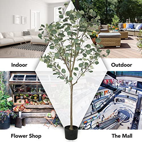 Oligane 6Ft Artificial Fake Trees,Tall Fake Plants Faux Tree For Home Decor Indoor Outdoors Green #TOP5