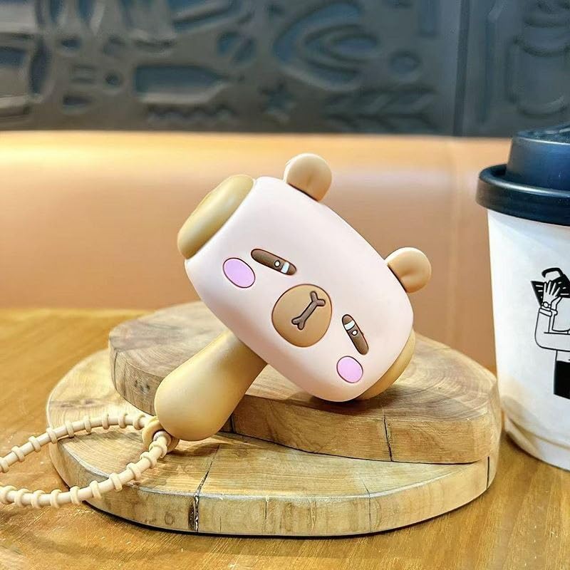 Image of Cartoon Cute Hammer Keychain With Sound For Kids, Shake Left Right Musical Beep Hammer Toy, Soft Grip Cartoon Handheld Sensory Keychain For Babies & Toddlers