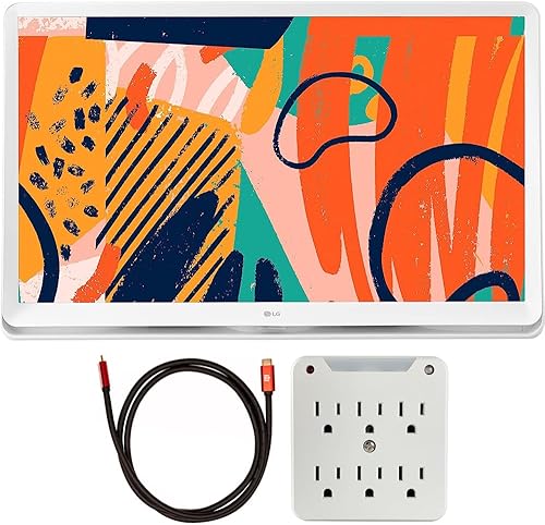 LG 27LQ600S-WU - Monitor de TV LED IPS Full HD de 27 pulgadas con sistema operativo web con cable Deco Gear Universal 4K HDMI 2.0 de 6 pies y