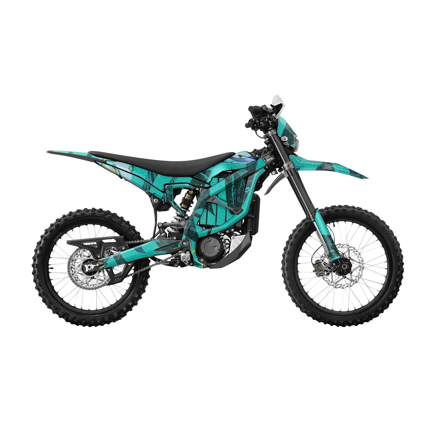 Glossy Glitter Surron Ultra Bee Graphics Kit Wrap - Cyan Tag - Sur-Ron Skin - Premium 3M Vinyl Protective Wrap Decal Cover - Easy to Apply | Crafted in The USA by MightySkins