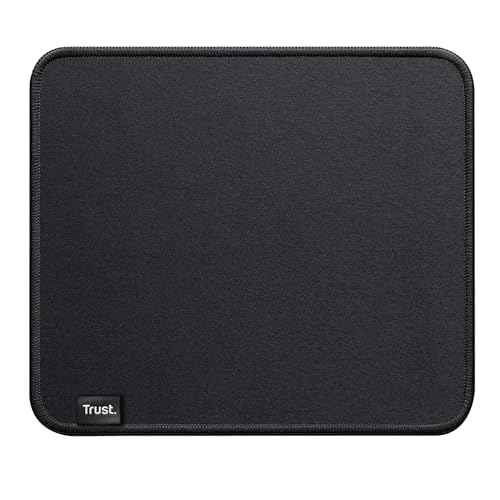 Image of Trust Boye Mouse Pad, Sustainable Design, Rubber Anti-slip Bottom, 250 x 210 x 3mm, Mouse Mat with Stitched Edge, Machine Washable, Office Mouse Pad for Work, Home Office - Black