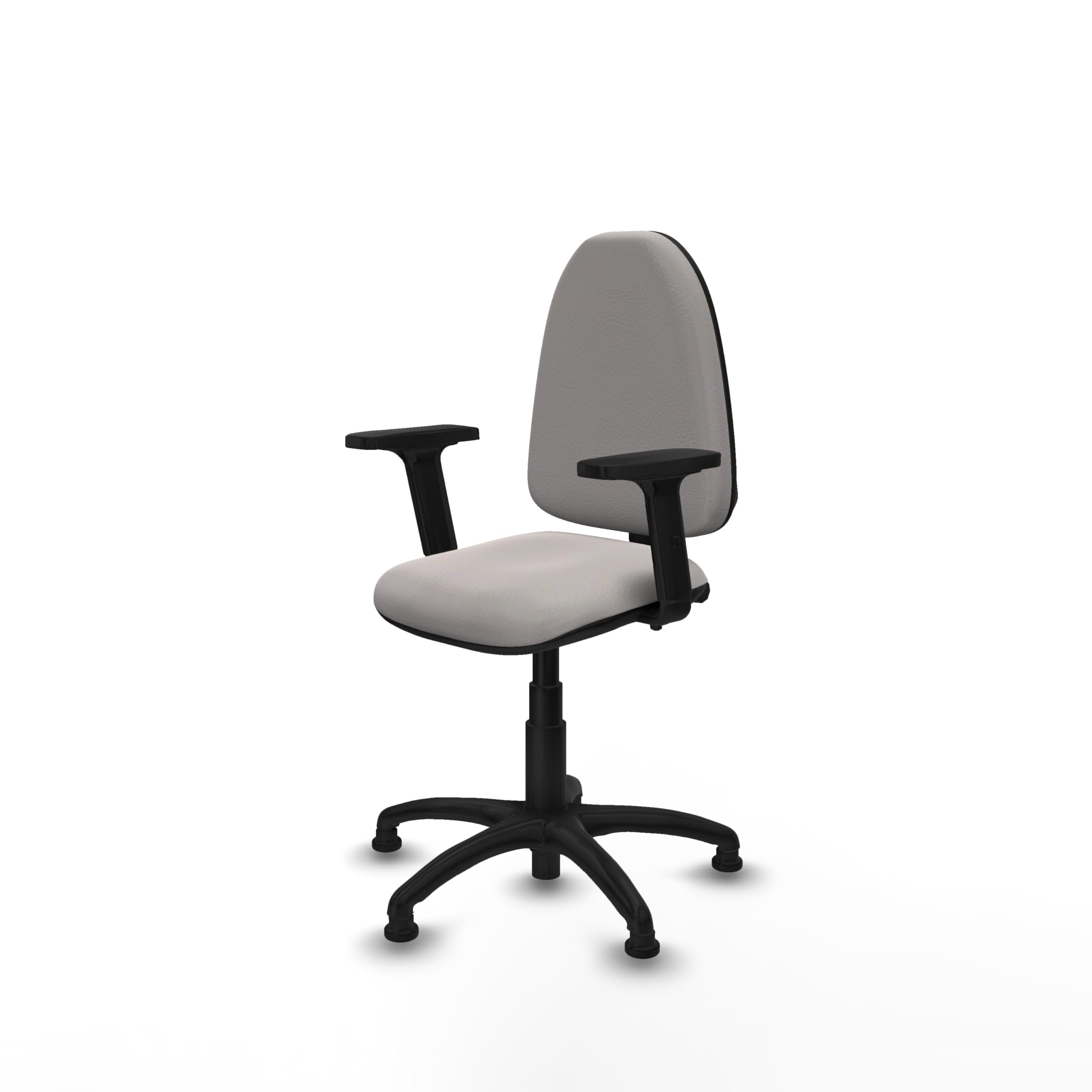 Piqueras y Crespo - Silla Escritorio sin Ruedas Blanca Aýna con Brazos 2D. Equipado con Contacto Permanente de Doble Maneta y Espuma de Corte. Blanco