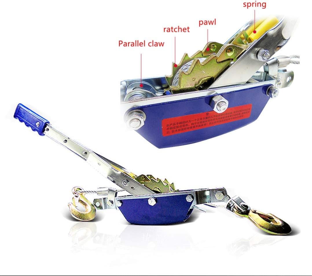 Power Extractor - Herramienta de apriete de cable de trinquete de doble mano, capacidad de 2.5 toneladas, construcción de acero con ganchos, ideal para levantar y tirar de alta resistencia