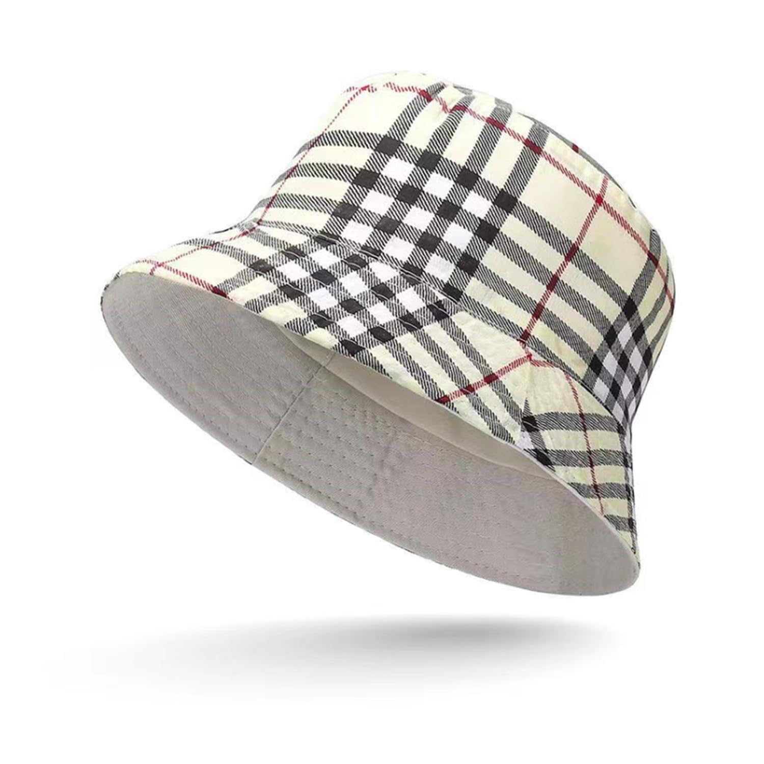 Unisex Cotton Bucket Hat - Summer Fisherman Sunshade Cap With UV Protection for Hiking, Camping, Travel, and Fishing - Reversible Sun Hat