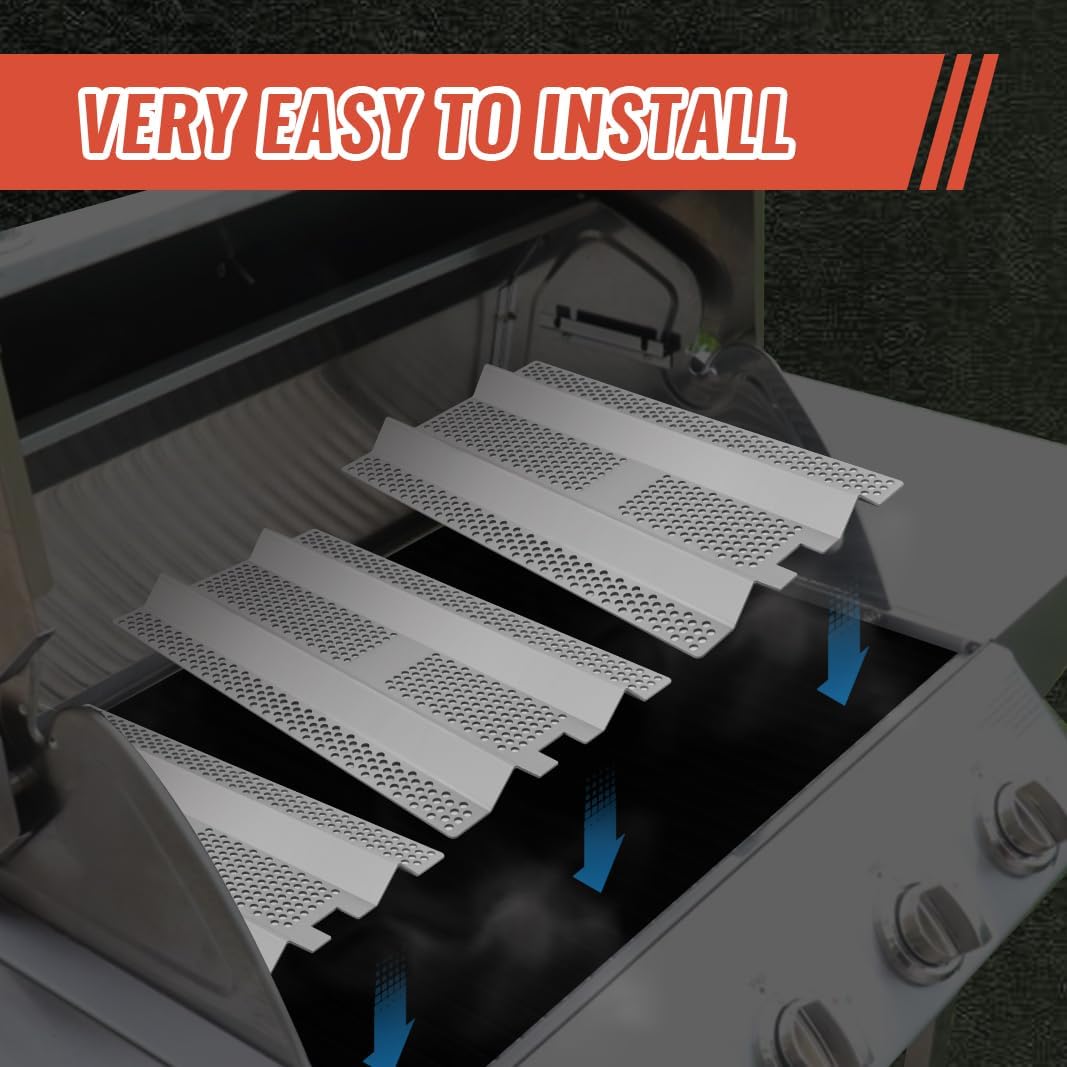 Heat Plates Replacement for Blaze BLZ-3PRO-LP, BLZ-3PRO-NG, BLZ-4PRO-LP, BLZ-4PRO-NG Gas Grill, Stainless Steel, 3 Pack, 17 1/2" x 9 11/16" x 1 1/16"