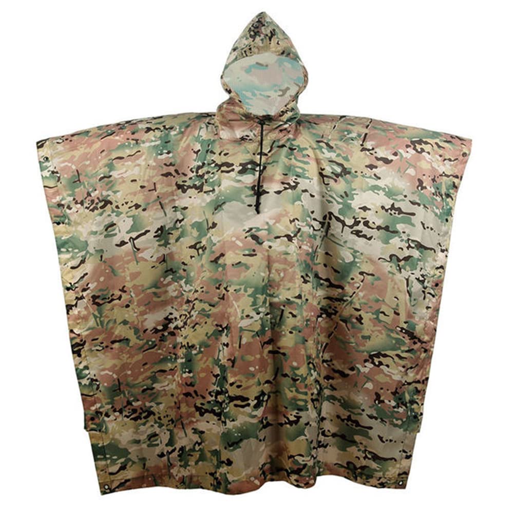 Wasserdichter Regenponcho mit Kapuze und Ärmeln für Camping, Wandern, 3-in-1, wiederverwendbarer, wasserdichter Regenmantel/Sonnenschutzplane/Zeltunterlage