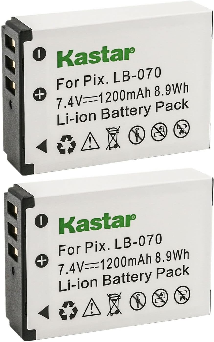 Kastar LB-070 Battery 3-Pack Replacement for Kodak Pixpro AZ901, Pixpro AZ901 Astro Zoom, Kodak PIXPRO S1, Kodak PIXPRO S-1, MN67Z 20MP FHD, MN67Z-BK Camera