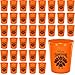 Thanksgiving Party Cups Orange Black Happy Thanksgiving Turkey Plastic Party Reusable Cups Bulk 12 oz Tumblers, for Thanksgiving Dinner, Thanksgiving Party, Friendsgiving Party Supplies (48 Pieces)