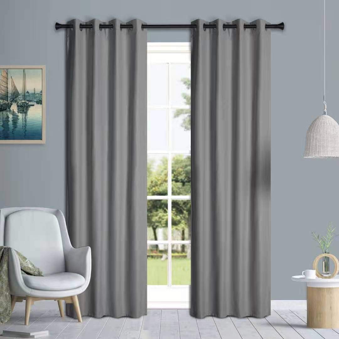 Householdfurnishing Eyelet Thermal Blackout Curtains Embossed (Silver, 90" X 90")