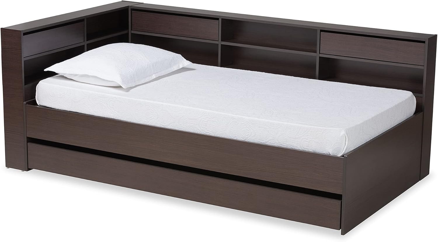 Baxton Studio Faraday Beds (Storage), Dark Brown