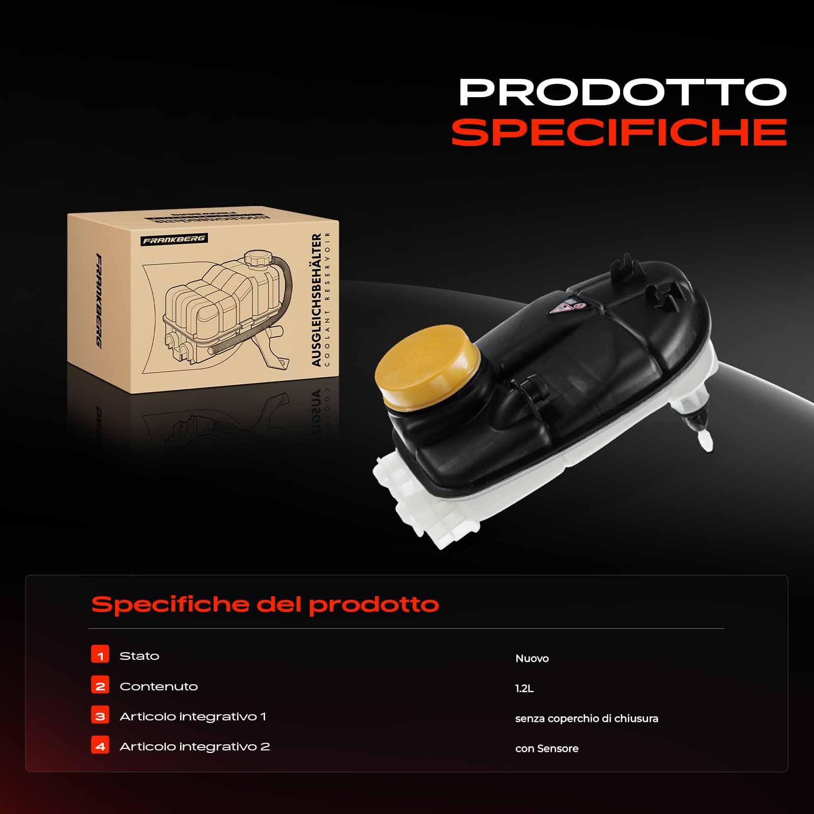 Frankberg Serbatoio di Espansione Refrigerante Compatibile con GLClasse A X156 1.6L Classe A W176 1.6L CLA Shooting Brake X117 1.6L GLClasse A X156 2.0L GLClasse A X156 2.1L Replace# 2465000049