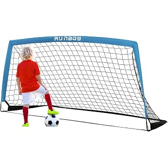 6x4 ft Kids Football Goal Portable Soccer Net for Backyard Practice with Carry Bag