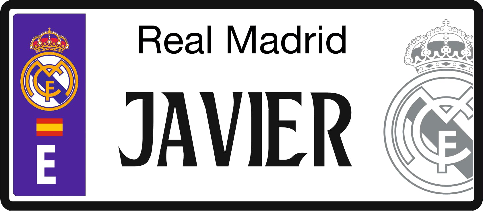 Real Madrid Matrícula Personalizada 6 x 14 cm