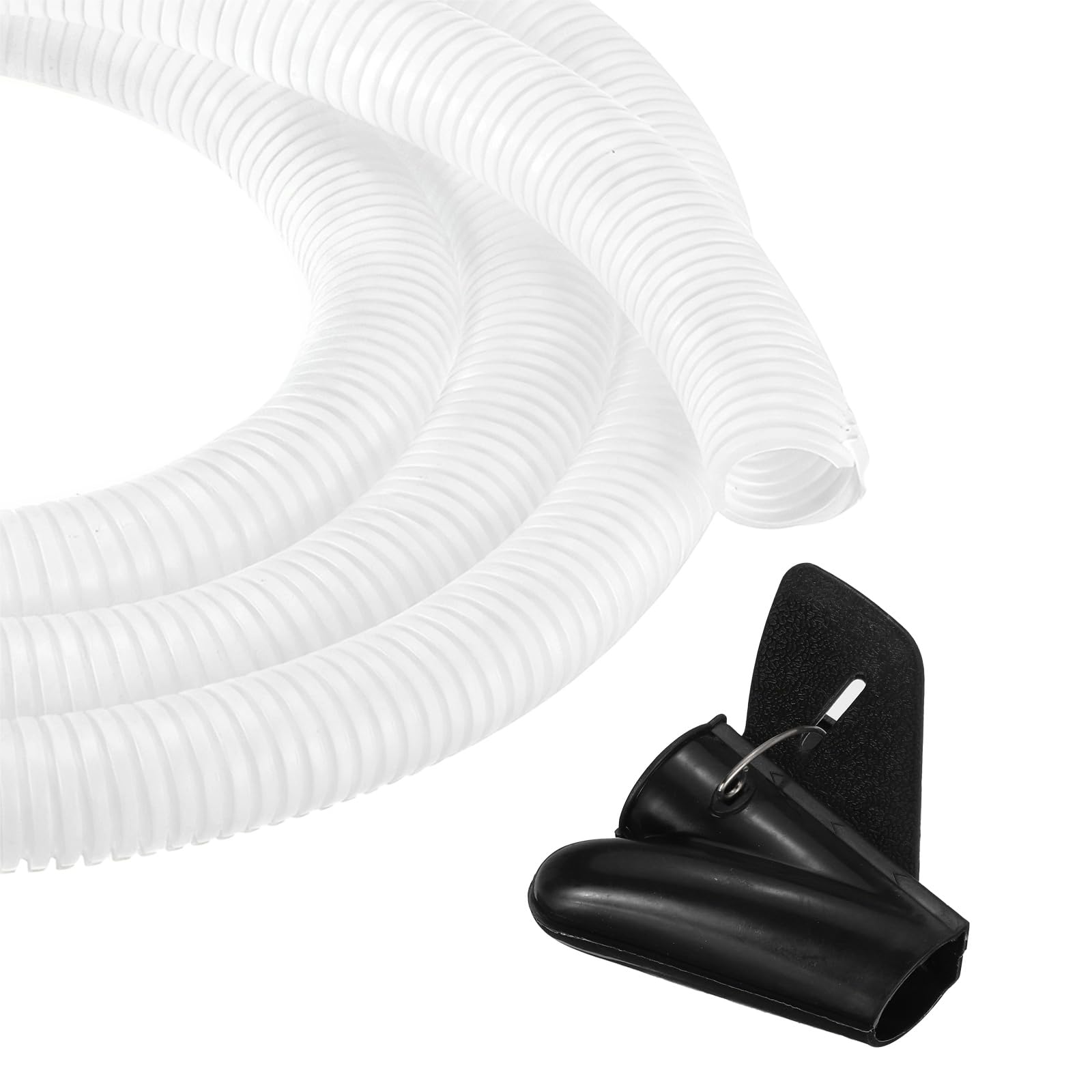 sourcing map 1 Inch 20ft Split Wire Loom Tubing, Flexible Cord Protectors with Installation Tool Cable Management Sleeve Conduits Cover for Office Home Electrical Automotive Wires, White