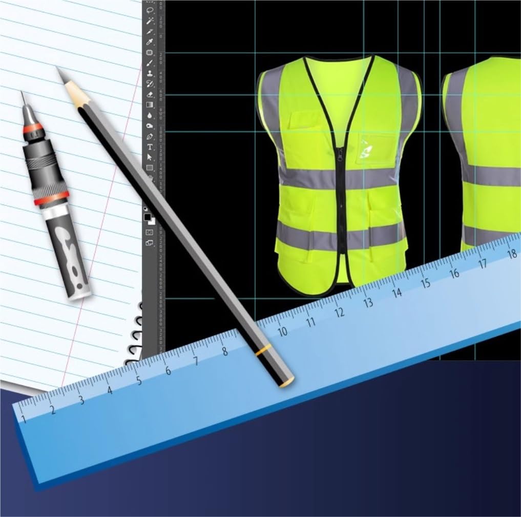 Chaleco de Alta Visibilidad Chaleco Reflectante Chaleco Reflectante De Seguridad Con Cremallera, Traje De Saneamiento For Construcción, Chaleco Reflectante Chaleco de Trabajo Chaleco de Seguridad(Blue