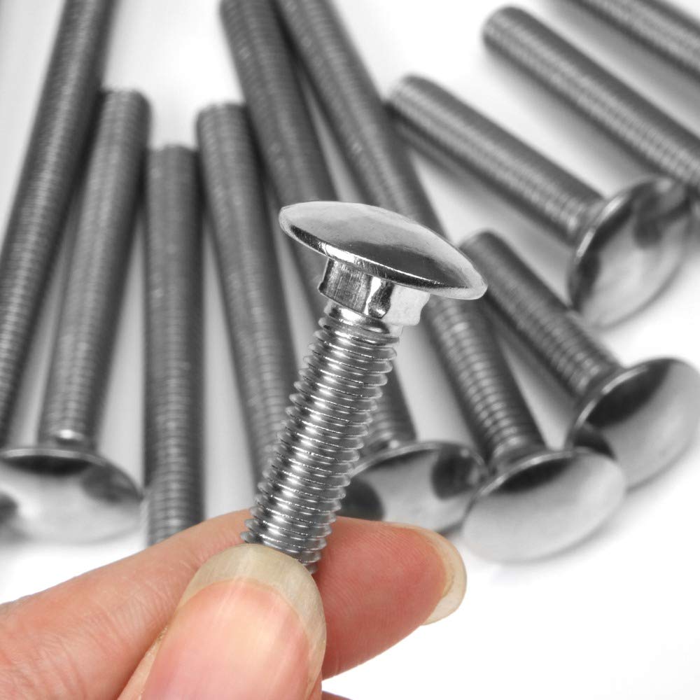 Ochoos M6 Carriage Bolts Stainless Steel Round Head Square Neck Screws Coach Bolt Fully Threaded - (Thread Diameter: M6, Length: 45mm x 20pcs)