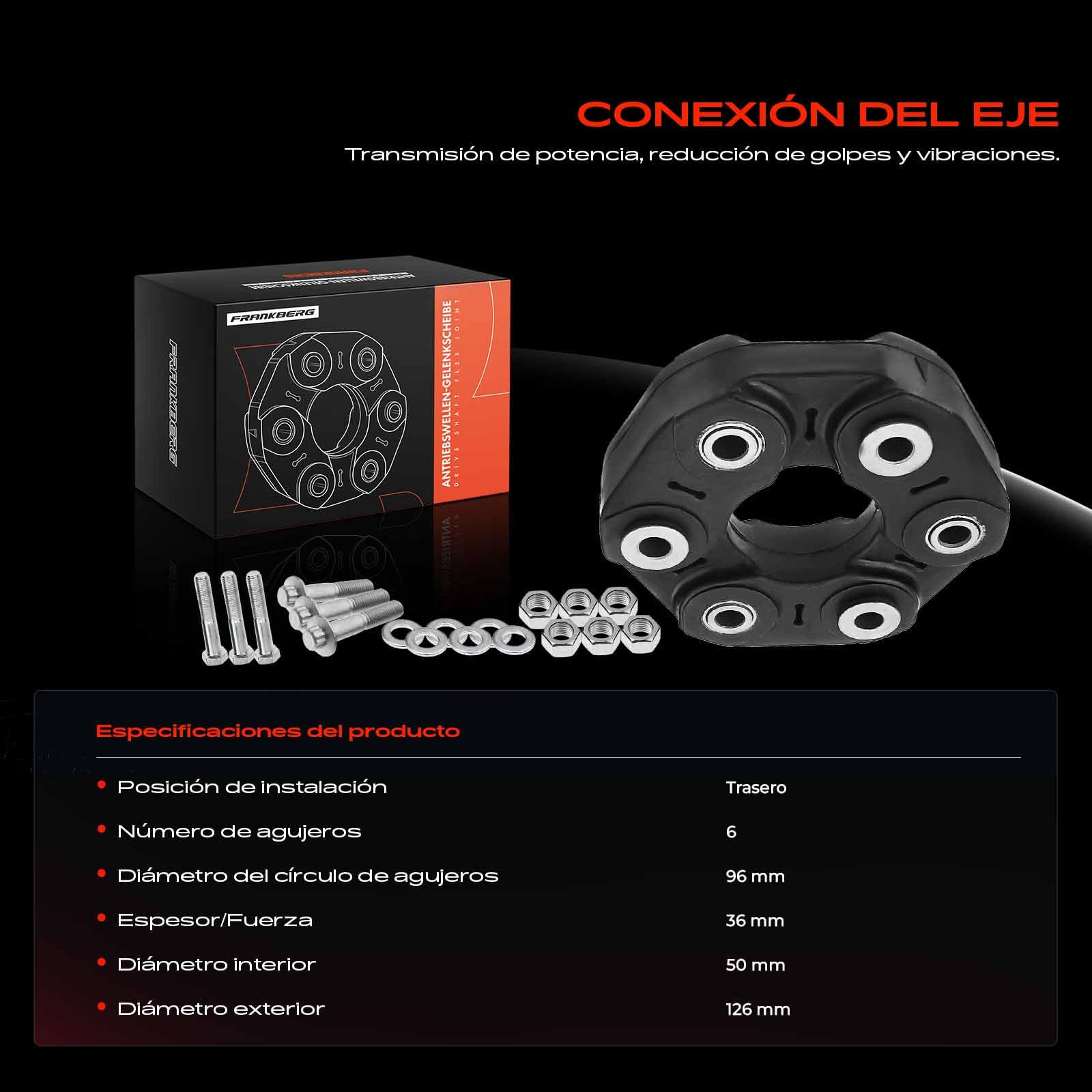Frankberg Junta Árbol de Transmisión Compatible con X1 E84 Serie 3 Touring E91 Serie 1 E87 Serie 3 E90 Serie 1 E81 Replace# 43520