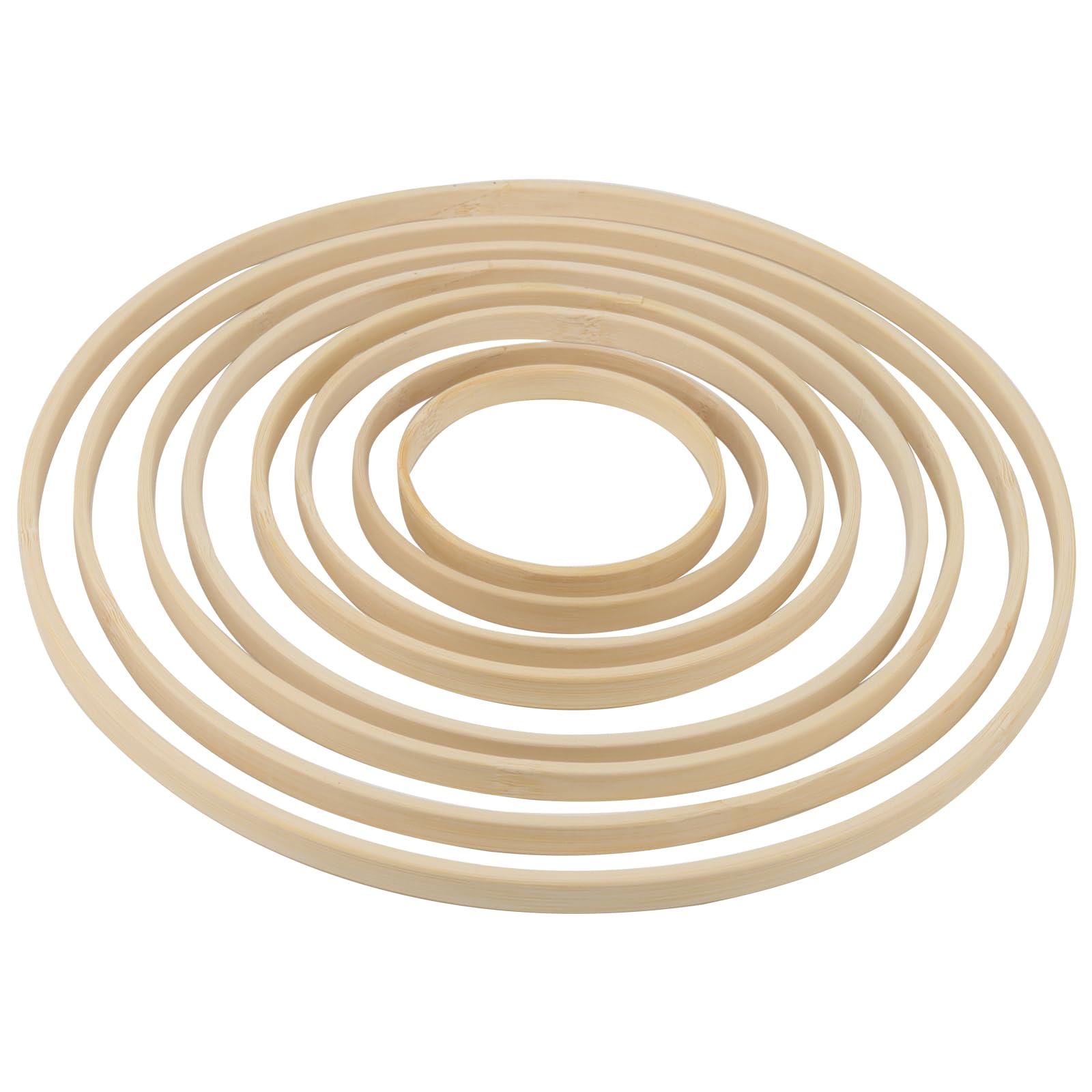 24 Pezzi Cerchio in Legno di Bambù, Anelli in Bambù per Artigianato, 8 misure, 8 – 26 cm, cerchi per ghirlande floreali, Nuziale, fai da te, Decorazione