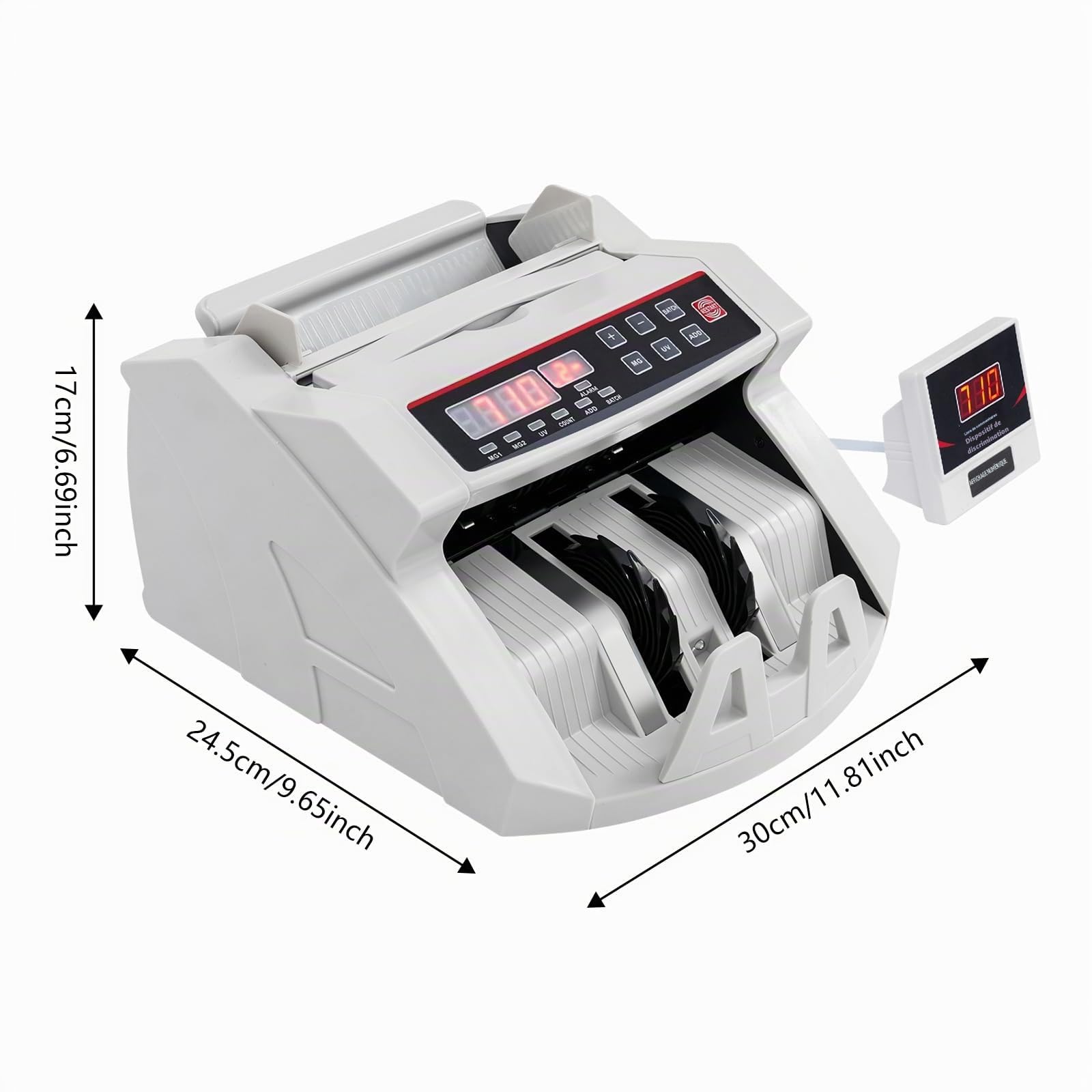 Compteuse de billets et détecteur de faux billets, avec double écran LED, compteur de billets, pour toutes les devises
