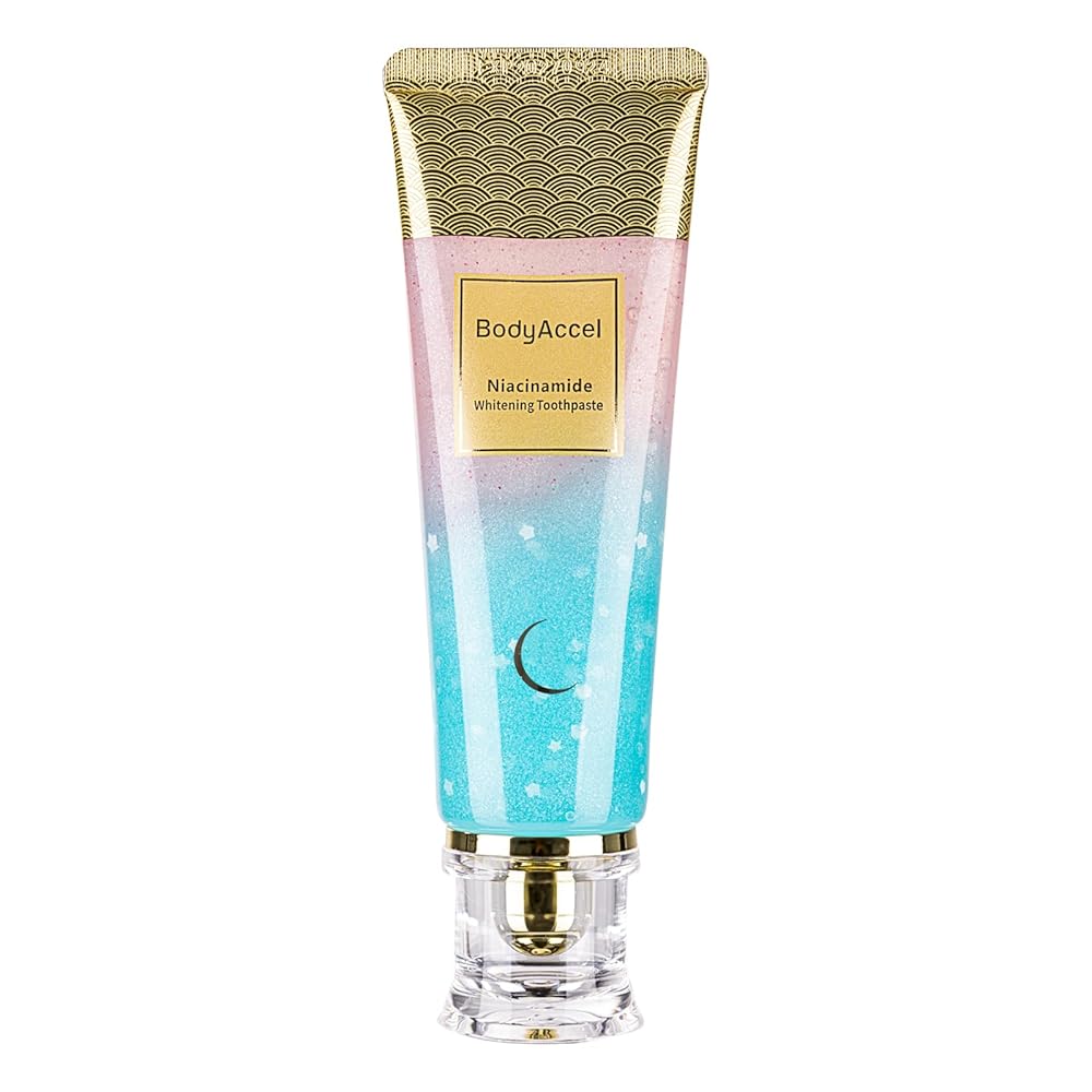 BodyAccel Niacinamide Whitening Toothpaste, Niacinamide Intensive Whitening Toothpaste with Natural Gentle Care Deep Stain Removal Clean Peach Flavor, Improves Gum Health, Fresh Breath (1)