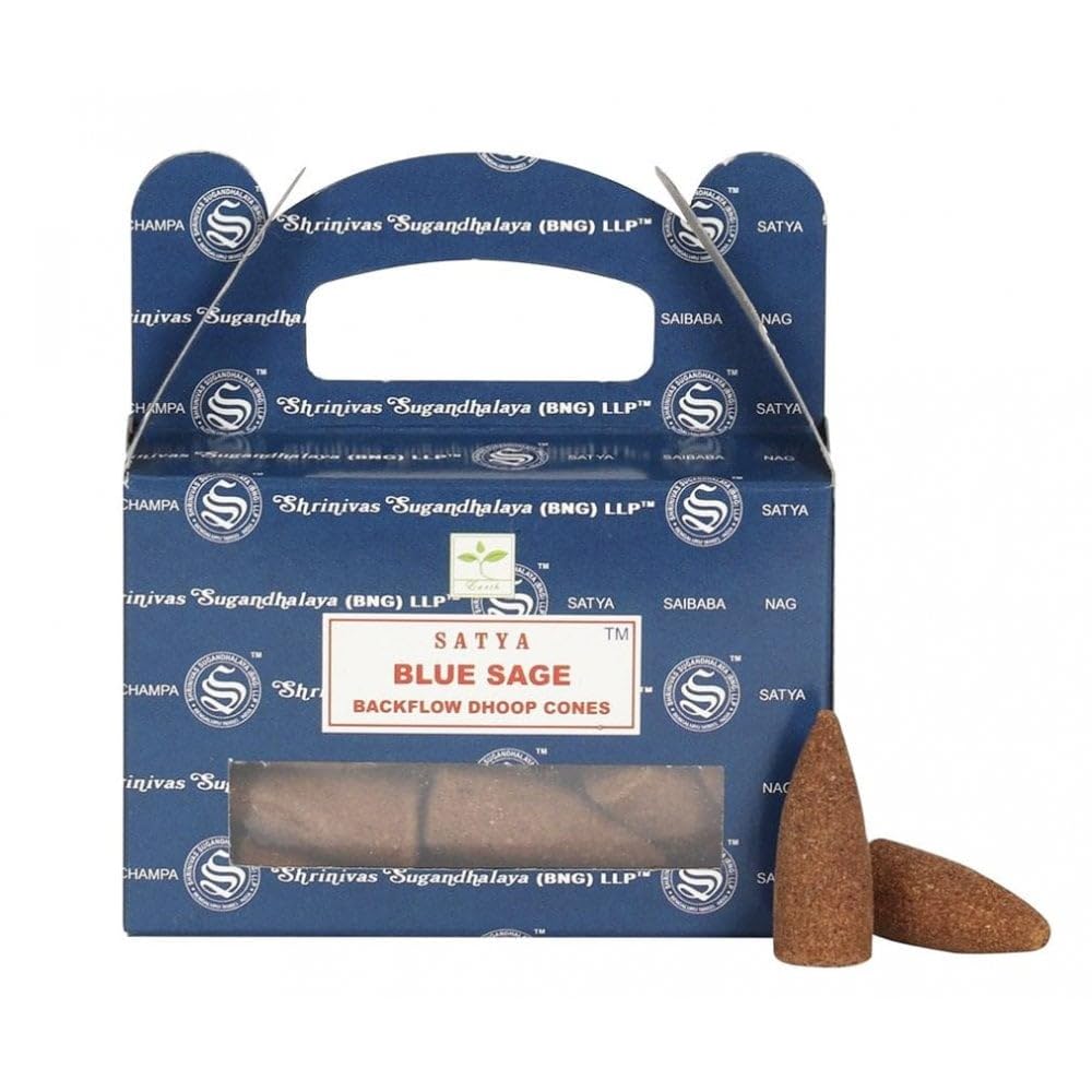 Blue Sage Backflow Incense Cones - 24 Pack Dhoop for Waterfall Burners
