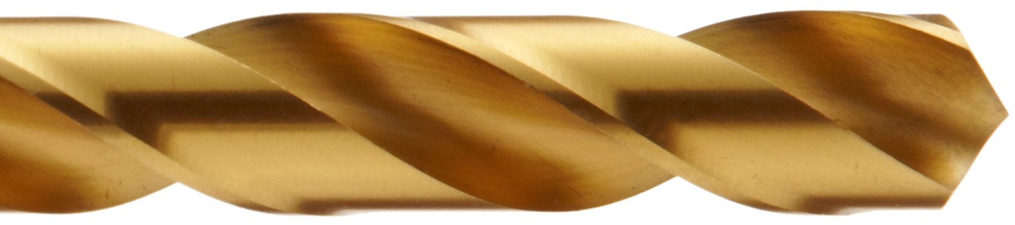 Chicago Latrobe 150T Series High-Speed Steel Jobber Length Drill Bit Set With Metal Case, TiN Coated, 118 Degree Conventional Point, Inch, 15-piece, 1/16" - 1/2" in 1/32" increments