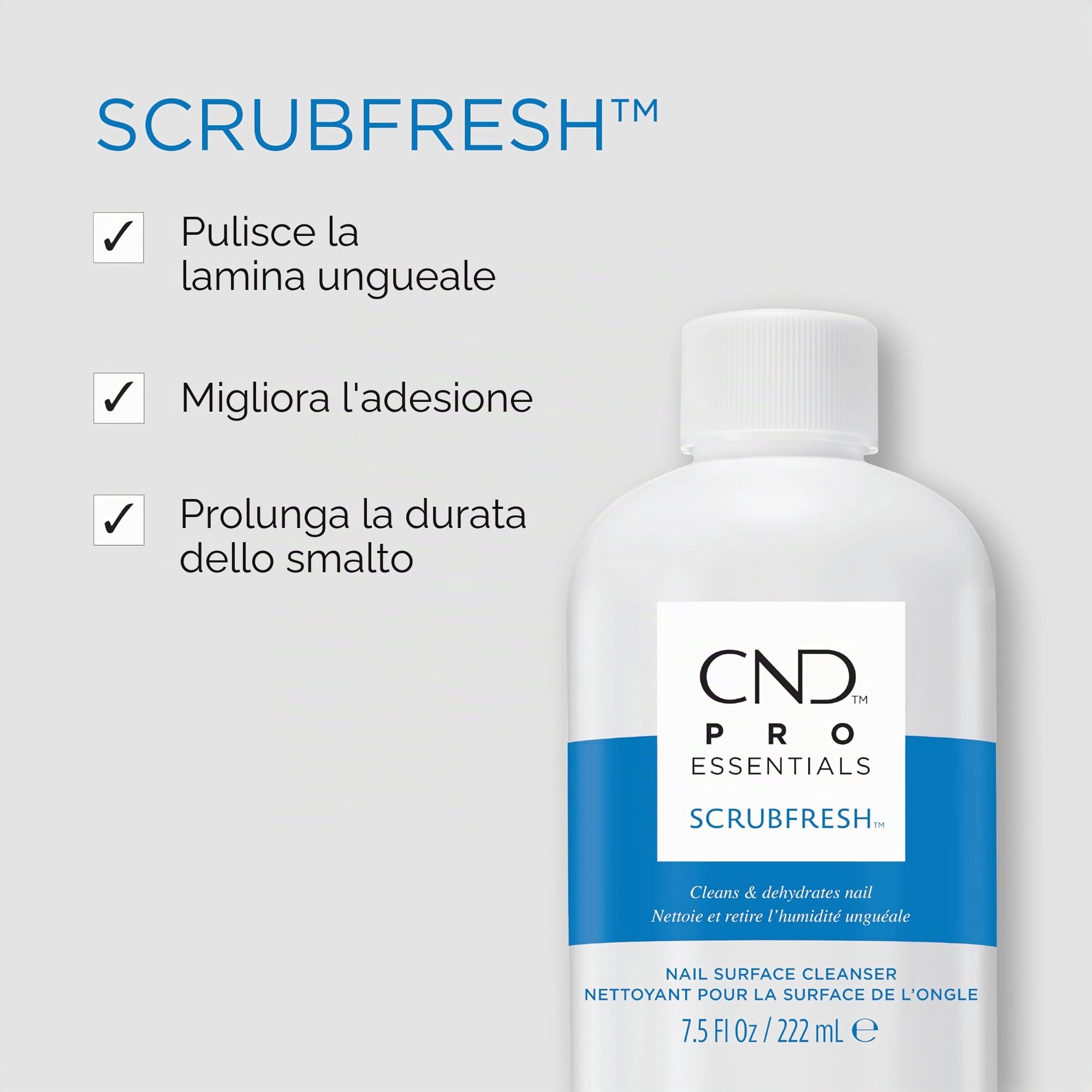 CND ScrubFresh - Detergente e scrub per unghie con azione rimuovi smalto, 222ml