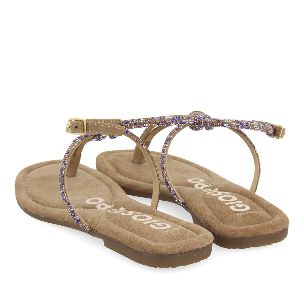 GIOSEPPO Sandalias Taupe DE Piel con Tiras con PEDRERÍA para Mujer SEFFNER