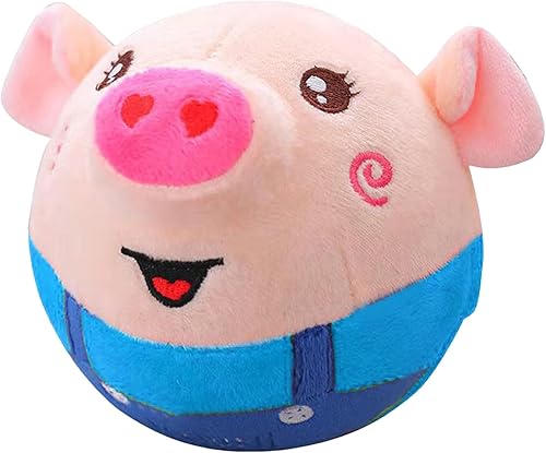 Miniatura 9 de Owiean Juguete de peluche activo para mascotas, juguete interactivo de cerdo para perros, bolas que rebotan para mascotas, recargable por USB,
