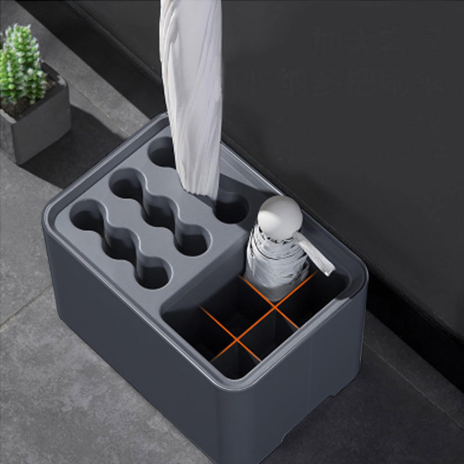 WQPMNYG Portable Umbrella Stand with Drip Tray - Black Outdoor Umbrella Holder for Wet Umbrellas Indoor Entryway Storage Solution Perfect for Rainy Weather