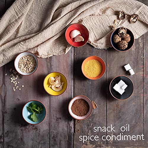 Ymasins Small Bowls, Terracotta Pinch Bowls, Ceramic Dipping Bowls Set Of 8, Sauce Dish Prep Bowls,11 Wabhas Tiny Bowls, Small Pinch Bowls For Cooking Prep(3.5 Oz) #TOP1