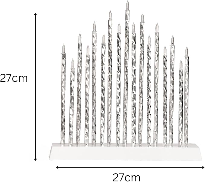 garden mile Garden Mile® Traditionele zilveren kerst kaars brug lichtboog decoratie vlamloze LED kaarsen kerst venster decoratie tafeldecoratie netspanning aangedreven kerst ornament (zilver - 17) photo 3