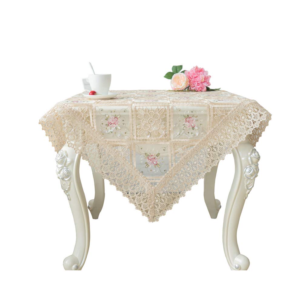 Chemin de table broderie florale dore et rouge ajouré haute qualité
