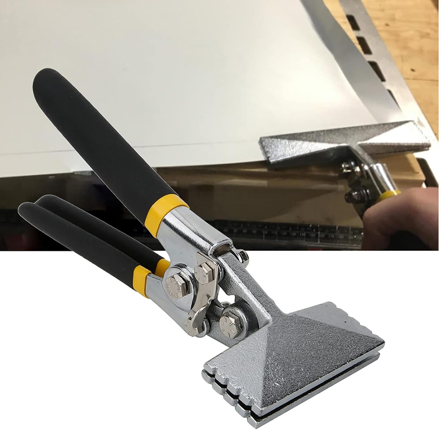 Sheet Metal Hand Seamer, Straight Bending Pliers Manual Metal Bender Tool Sheet Metal Bending Pliers Flattening Tool (Straight)