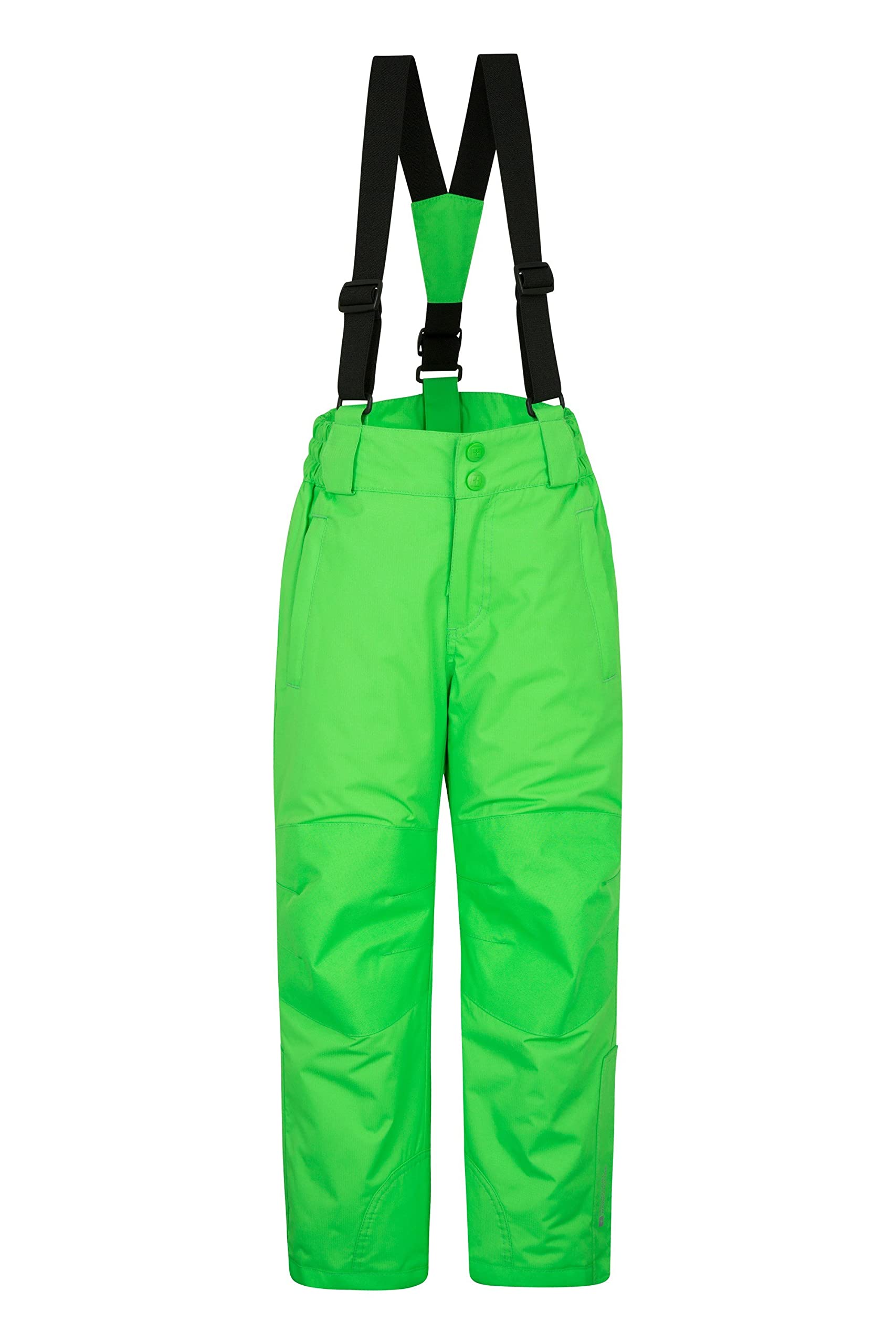Mountain Warehouse Raptor Kids Snow Pants - Snowproof Boys Ski Trousers, Detachable Braces Bottoms - Ideal for Winter Skiing Holidays & Snowboarding Green Kids Size 5-6 Years