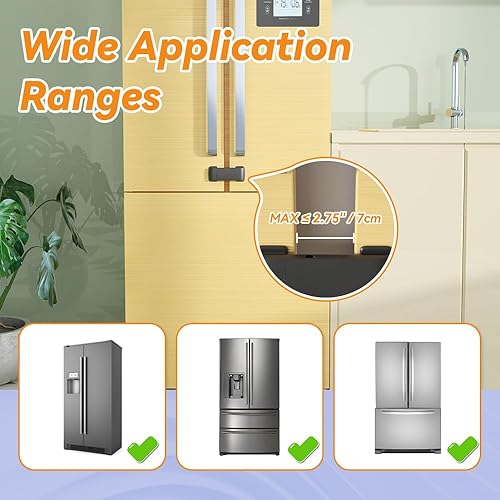 Miniatura 4 de SAFELON Cerradura francesa de seguridad para puerta de nevera para bebé, cerradura de refrigerador doble a prueba de niños, cerradura de armario