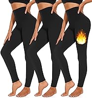 Algopix Similar Product 10 - 3 Pack Fleece Lined Leggings Women High