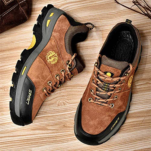 GEXECEUSS Hiking Boots for Men Breathable Non-Slip Casual Low-Top Sneakers for Trailing Trekking Outdoor Leather Walking Shoes2