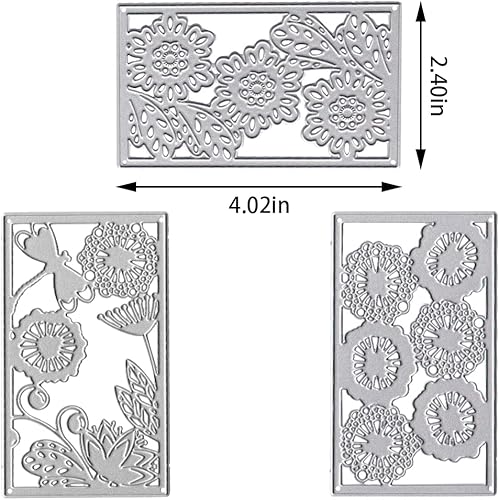 Miniatura 2 de Troqueles de corte de fondo de marco de flores para hacer tarjetas, troqueles de fondo de flores, marco troquelado, plantilla de plantilla,