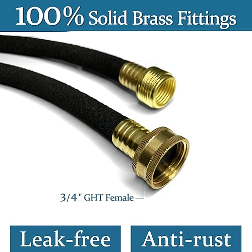 Miniatura 2 de Gnimihz Manguera de remojo de 100 pies con kit de accesorios de riego por goteo, manguera de goteo de jardín con accesorio de latón macizo de 34