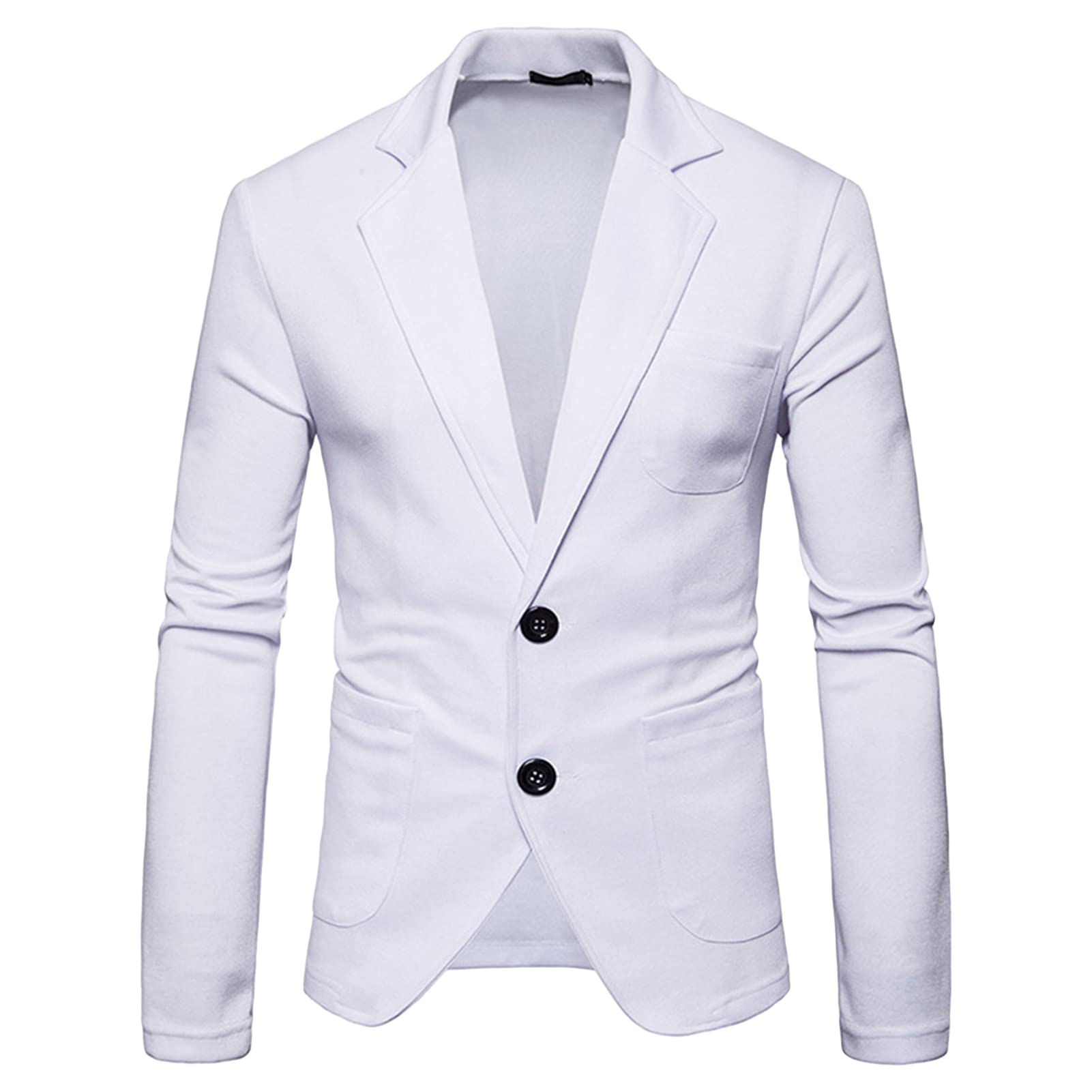 Men's Casual 2-Button Sport Coats Lightweight Slim Fit Cotton Suit Blazer Stylish Single Breasted Party Jackets (White,X-Large)