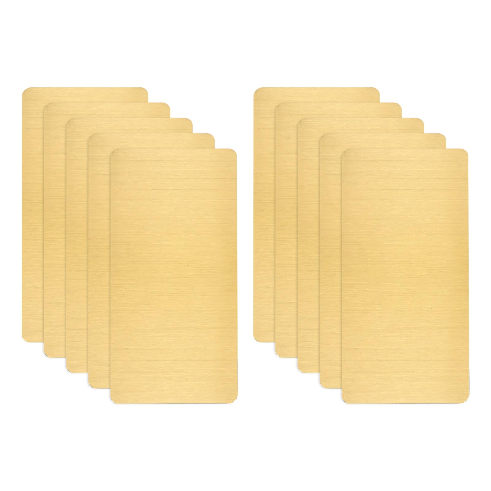sourcing map 10pcs Metal Business Card Blanks, 80mm x 40mm x 0.5mm Stainless Steel Engraved Metal Business Visiting Name Cards for House Office DIY Gift Invitation(Brushed Gold)