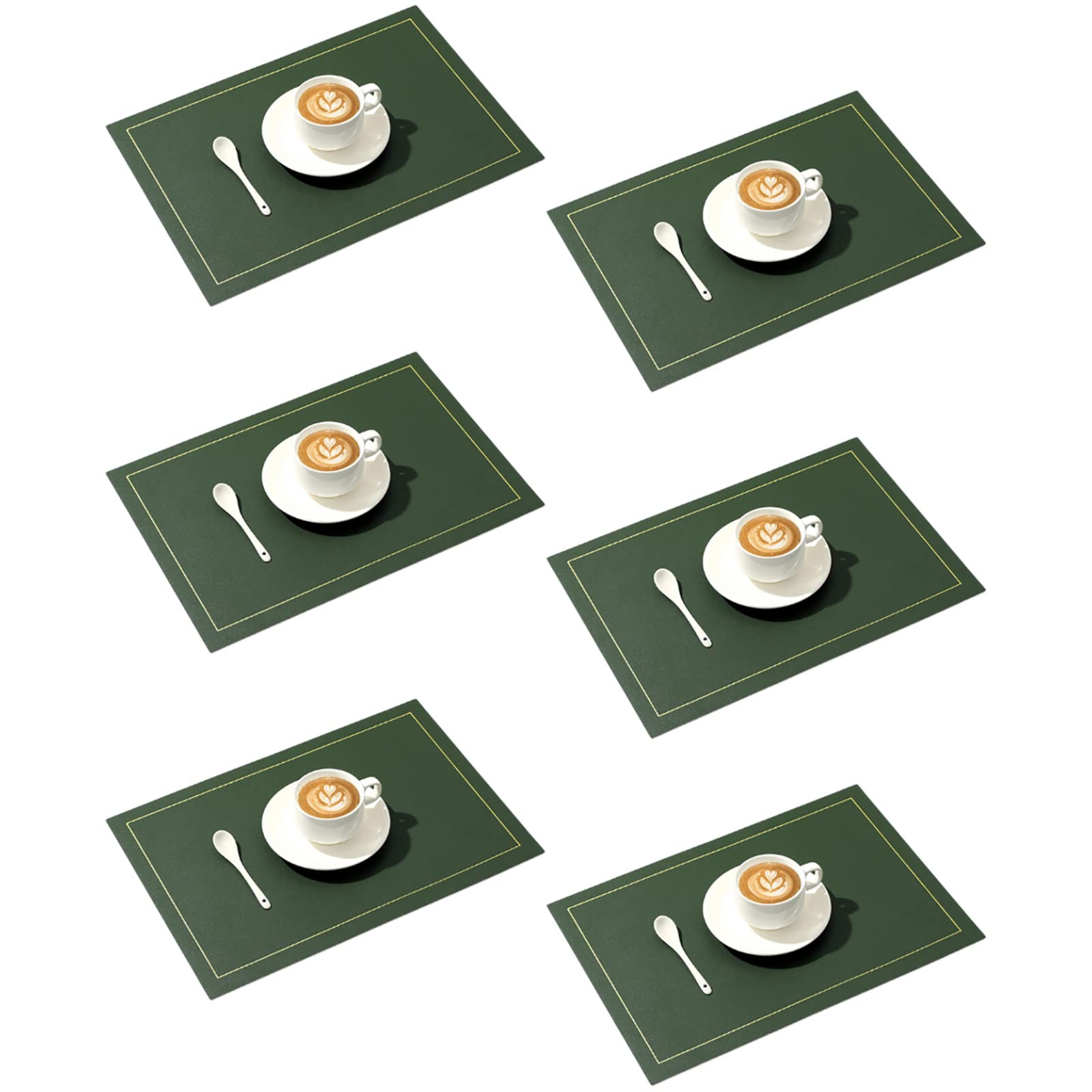 Sets de table lavables en vinyle tissé antidérapants lot de 6 tapis de table thermorésistants